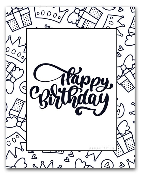 birthday cards coloring pages  boringpopcom