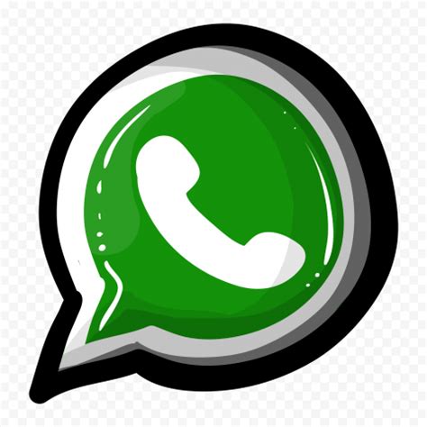 hd beautiful hand drawn comic style whatsapp wa icon png citypng