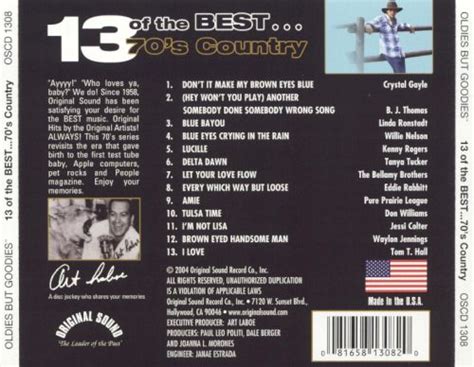 oldies but goodies 13 of the best 70 s country various artists
