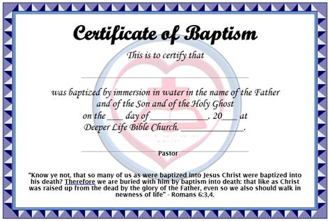 printable baptism certificate templates ms word  collections
