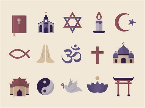 collection  illustrated religious symbols   vectors clipart graphics vector art