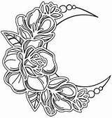 Coloring Pages Moon Adult Mandala Printable Designs Colouring Urbanthreads Rose Embroidery Flora Mystique Blooms Lunar Urban Threads Stars Sheets Choose sketch template