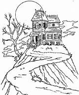 Coloring Mansion Pages Haunted Color Getdrawings Getcolorings Halloween sketch template