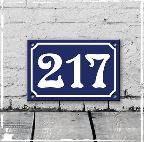 number  thefrenchnumber french enamel gate signs classic blue