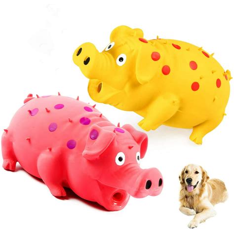 squeaky pig dog toys grunting pig dog toy  oinks grunts  small