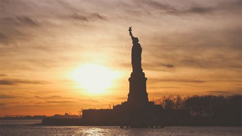 statue  liberty usa america sunset sculpture  usa