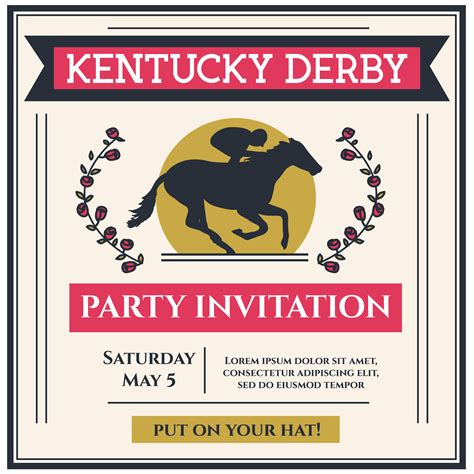 kentucky derby party invitation vector  vector art  vecteezy