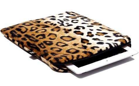 leopard ipad sleeve brown