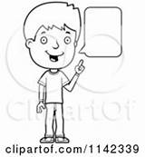 Talking Boy Coloring Clipart Cartoon Teenage Adolescent Mouth Vector Template Thoman Cory Rf Illustrations Royalty Clipartof Outlined sketch template