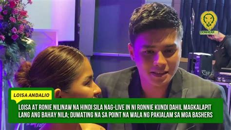 Loisa Andalio And Ronnie Alonte Clarify ‘live In Rumors Youtube