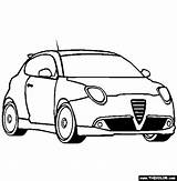 Alfa Romeo Mito Coloring Car Pages Thecolor sketch template