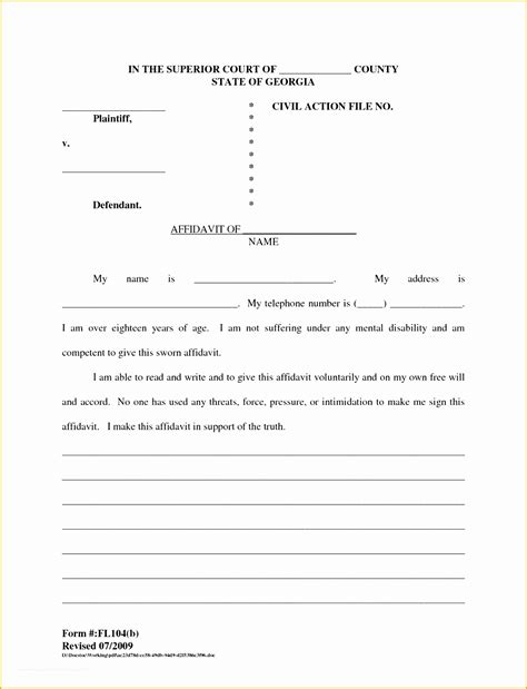 affidavit form template  word sampletemplatess sampletemplatess