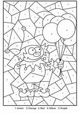 Number Color Mardi Gras Printable Kids Colour Mosaic Coloring Numbers Pages Worksheets Activities Activity Coloriage Sheets Clown Jester Colouring Fall sketch template