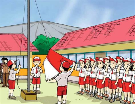 gambar kartun anak sd berangkat sekolah kumpulan gambar bagus