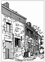 Coloring Architecture France Houses Typical Pages Adults Living Choose Board sketch template