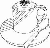 Cappuccino Drinks Coloring Pages sketch template