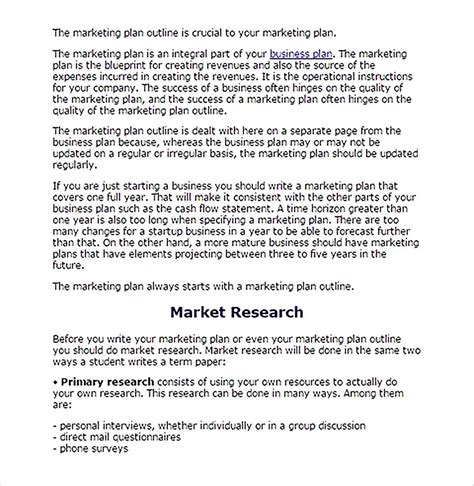 research paper outline template sample marketing plan outline research