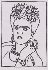Frida Kahlo Bordado Papan sketch template