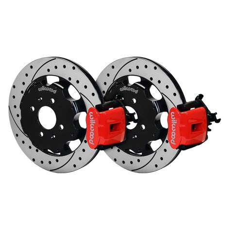 wilwood   dr combination parking drilled  slotted rotor rear brake kit