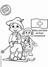 Coloring Heidi Switzerland Niklas Pages Kids Around Girl Printable Scouts Edupics Colouring Color Swiss Book Choose Board sketch template