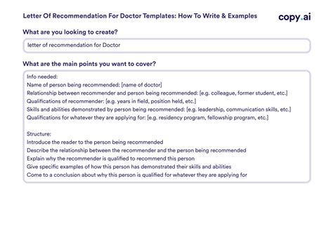 letter  recommendation  doctor templates   write examples