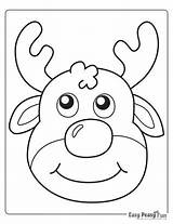 Christmas Reindeer Sheets Juletegninger Mask Easypeasyandfun Peasy sketch template