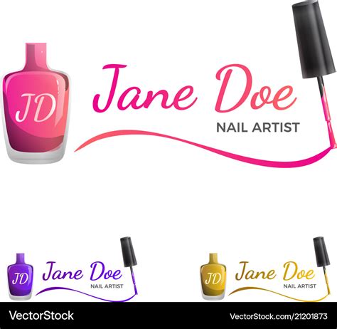 nail art logo template  nail polish royalty  vector