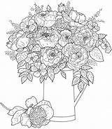 Coloring Floral Freebie Flowers Stamping Bouquet Adults Color sketch template
