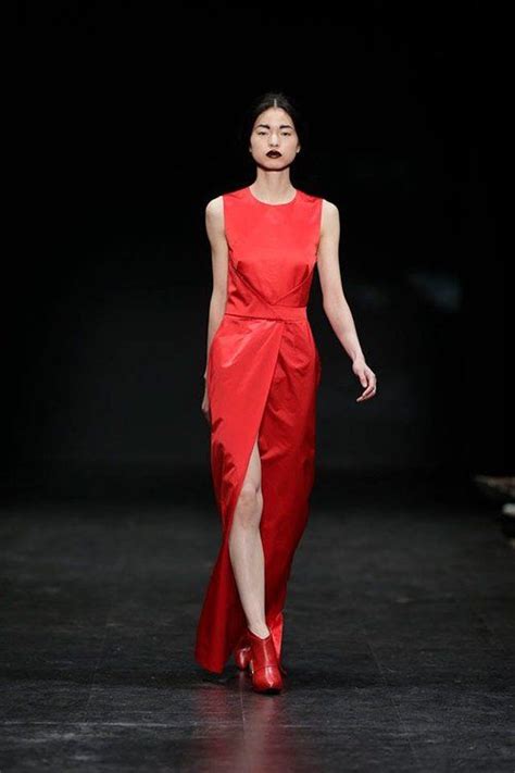 long red dress long red dress woman blurrednature collection fall winter luiscarvalho