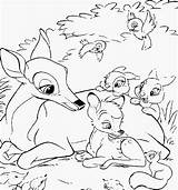 Bambi Coloring Mother Friends Printable Thumper sketch template