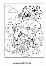 Pirat Piraten Ausmalbilder Schatzkiste Ausmalen Malvorlagen Piratenschiff Kostenlose Böser Choisir Tableau sketch template