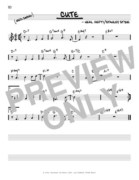 Cute Real Book – Melody And Chords Print Sheet Music Now