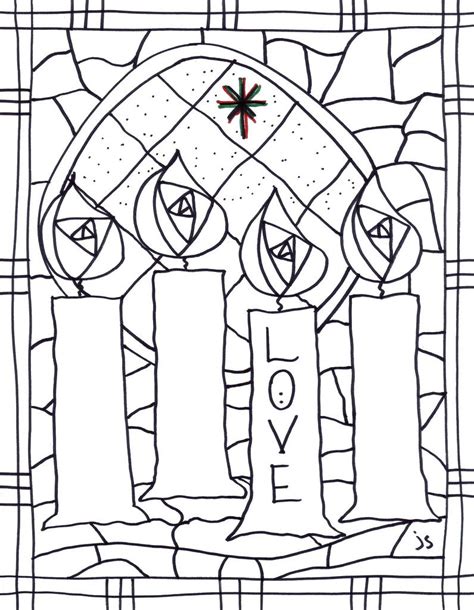 advent candle coloring page