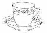 Cup Tea Coloring Pages Coffee Mug Saucer Teacup Drawing Line Printable Teapot Iced Template Print Cups Colouring Color Sheet Para sketch template