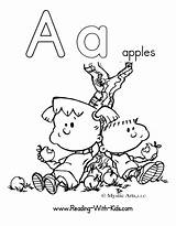 Kindergarten Apple Alphabets Printable Coloringhome sketch template
