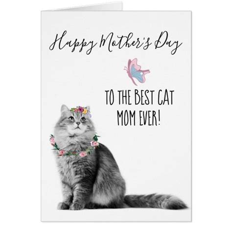 happy mothers day  cat  cat mom card zazzlecom