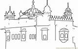 Temple Golden Colouring Pages Coloring Dots Connect Gurdwara Sketch Kids Template Temples Amritsar Dot Sikhism Printable sketch template