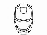 Iron Man Mask Face Coloring Template Drawing Head Outline Easy Helmet Ironman Pages Print Draw Drawings Clipart Kids Sketch Lego sketch template