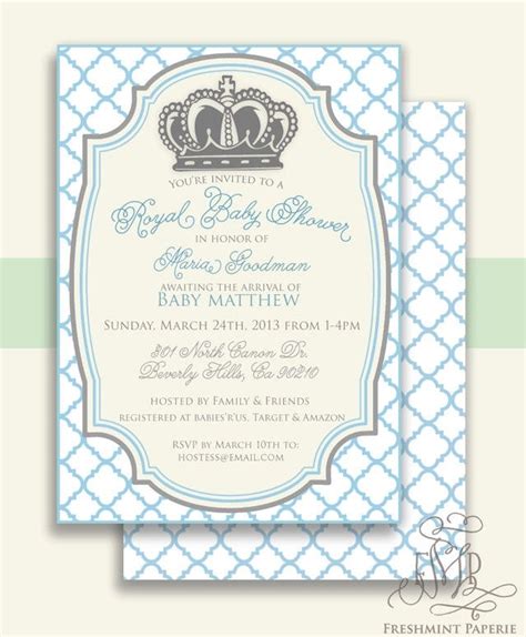 royal baby shower invitation baby shower invitation prince