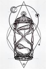 Tattoo Sand Hourglass Drawing Time Timer Tattoos Body Tatoo Temporary Broken Waterproof Stickers Drawings 3pcs Harajuku Abstract Traditional Couronne Getdrawings sketch template