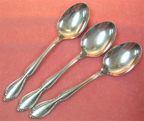 oneida heritage royal york strathmore deluxe 3 place spoons stainless flatware silverware