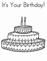 Coloring Cake Birthday Pages Printable Kids sketch template