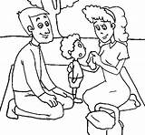 Picnic Family Coloring Pages First Netart sketch template
