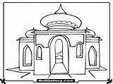 Mewarnai Masjid Mosque Afghanistan India Edificios Mezquita Hagio Flags Guiana Lembar sketch template