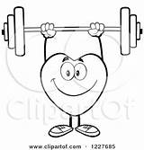 Heart Barbell Clipart Outlined Working Character Illustration Royalty Vector Toon Hit Healthy Regarding Notes sketch template