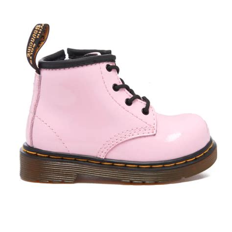 dr martens toddlers brooklee  patent lamper lace boots baby pink  uk delivery allsole