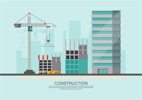 building site work process  construction  cranes  machines