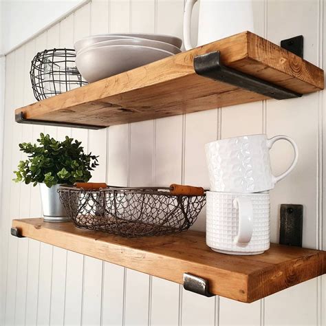 rustic shelf hand crafted  reclaimed timber  industrial steel