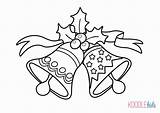 Bells Christmas Jingle Coloring Pages Drawing Santa Sleigh Bell Outlines Colour Clipart Printable Outline Drawings Beautiful Easy Xmas Kids Color sketch template