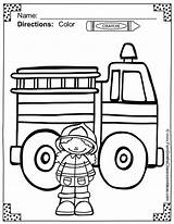 Safety Firefighter Truck Sparky sketch template